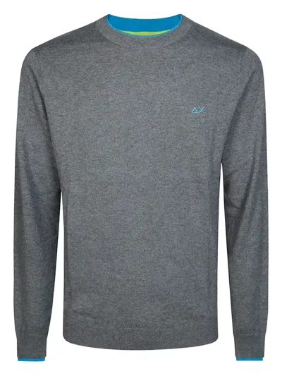 Sun 68 Logo-embroidered Sweater In Gray