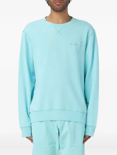 Sun 68 Logo-embroidered Sweatshirt In Blue