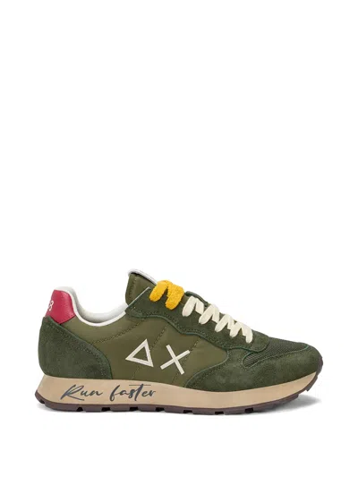 Sun 68 Logo Lace-up Sneakers In Green