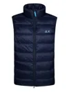 Sun 68 Logo Padded Gilet In Blue
