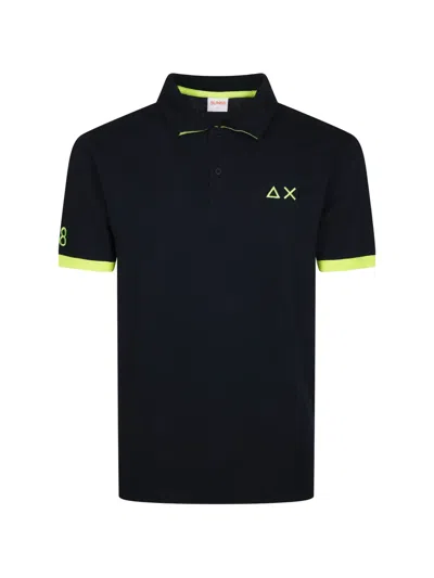 Sun 68 Logo-detail Polo Shirt In Black