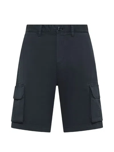 Sun 68 Logo-embroidered Cargo Shorts In Blue