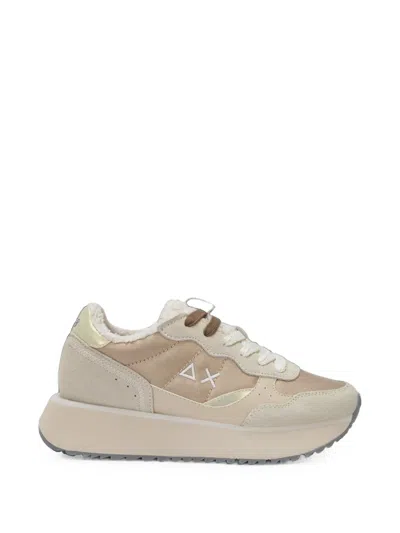 Sun 68 Logo-embroidered Panelled Sneakers In Multi