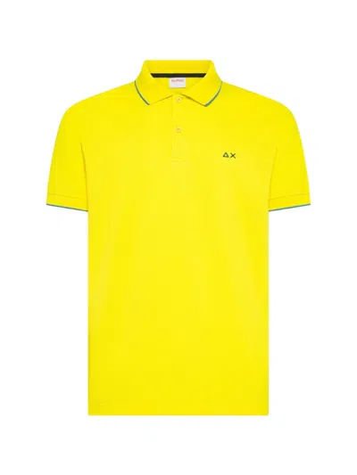 Sun 68 Logo-embroidered Piqué Polo Shirt In Yellow
