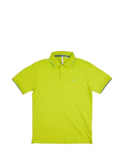 Sun 68 Logo-embroidered Polo Shirt In Green