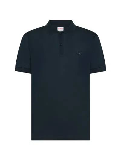 Sun 68 Logo-embroidered Polo Shirt In Blue
