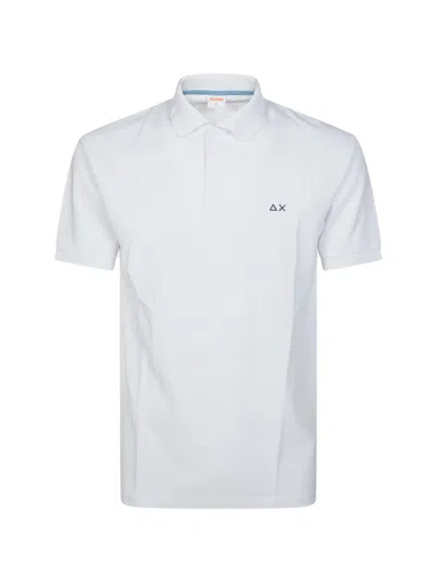Sun 68 Logo-embroidered Polo Shirt In White