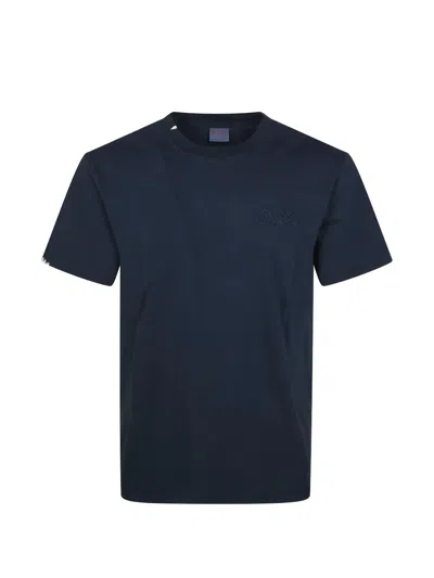 Sun 68 Logo-embroidered T-shirt In Blue