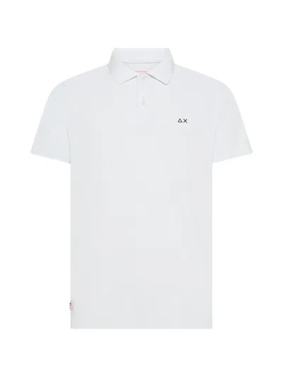 Sun 68 Logo-patch Short-sleeve Polo Shirt In White