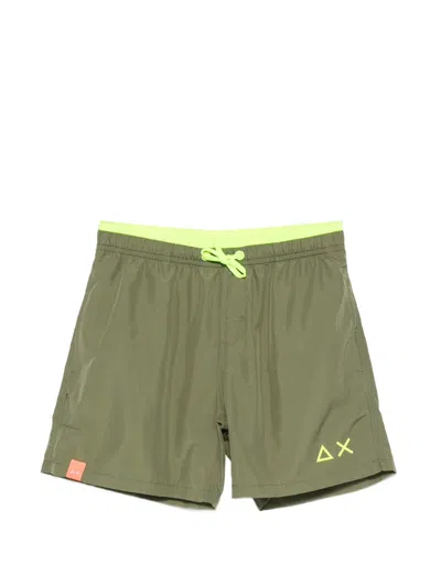 Sun 68 Logo-print Drawstring Swim Shorts In Green