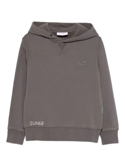Sun 68 Kids' Long-sleeve Hoodie In Gray