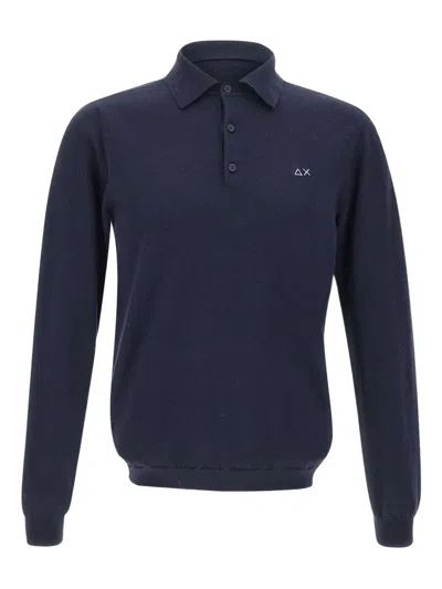 Sun 68 Long-sleeve Polo Shirt In Blue