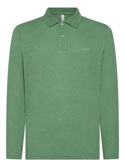 Sun 68 Long-sleeve Polo Shirt In Green