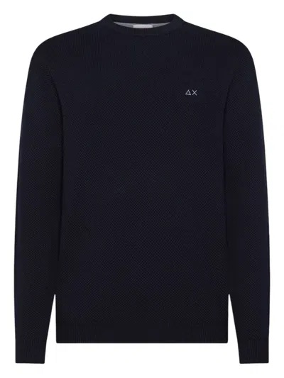 Sun 68 Long-sleeved Sweater In Blue