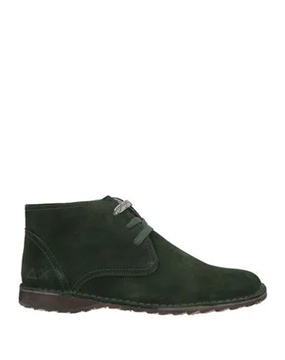 Sun 68 Man Ankle Boots Dark Green Size 9 Leather