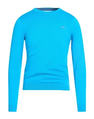 Sun 68 Man Sweater Azure Size S Cotton In Blue