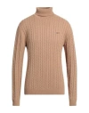 Sun 68 Man Turtleneck Camel Size Xl Merino Wool, Viscose, Polyamide, Cashmere In Beige