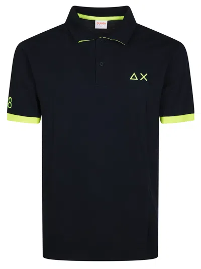 Sun 68 Men's Fluo Polo Shirt In Blu