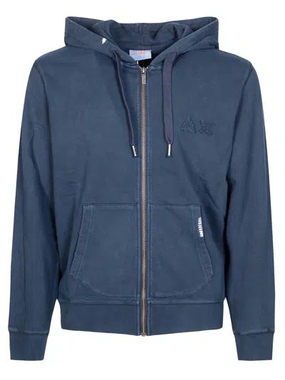 Sun 68 Men's Full Zip Sweatshirt In Blue