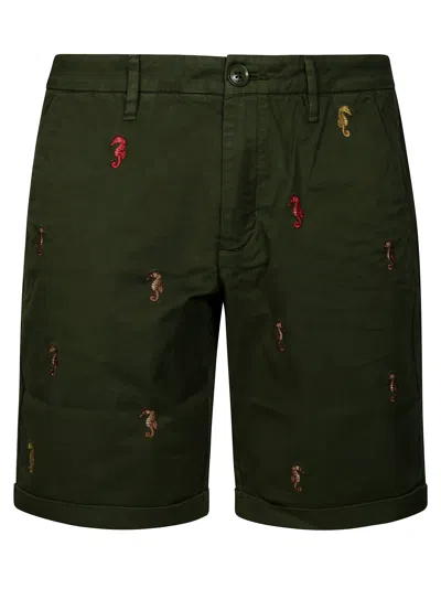 Sun 68 Men's Mini Bermuda Chino Shorts In Verde