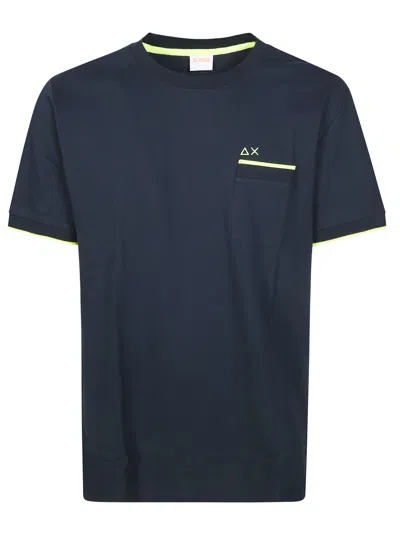 Sun 68 Men's Mini Piquet Pocket T-shirt In Blu