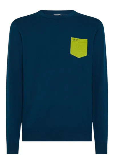 Sun 68 Men's Sweater Sun68 K45147/78 Petrolio In Blue