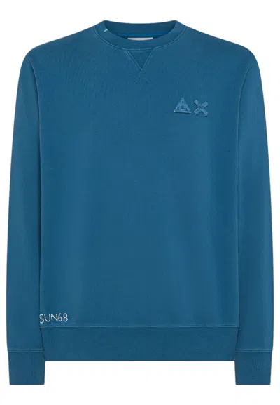 Sun 68 Men's Sweatshirt Sun68 F45135/80 Avio Scr In Blue