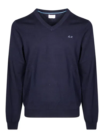 Sun 68 Men's V-neck Sweater In Blue
