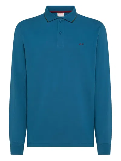 Sun 68 Piqué Polo Shirt In Blue