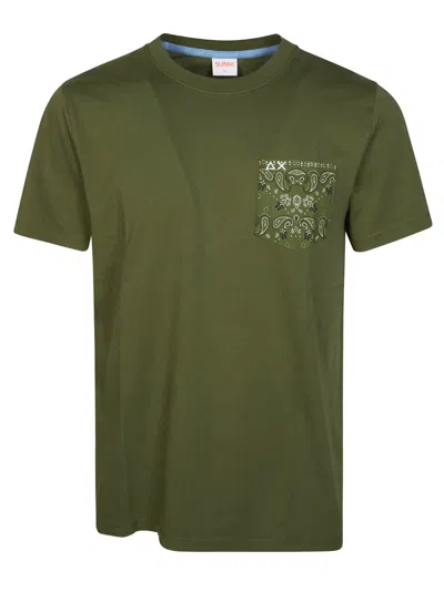 Sun 68 Pocket Bandana Mini T-shirt For Men In Verde
