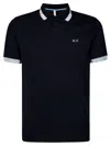 Sun 68 Polo Bande Larghe Sul Colletto In Blue