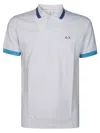 Sun 68 Polo Bande Larghe Sul Colletto In White