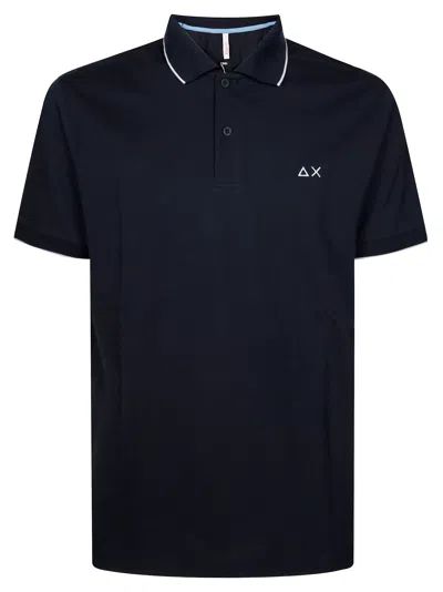Sun 68 Polo Bande Piccole Sul Colletto In Blue