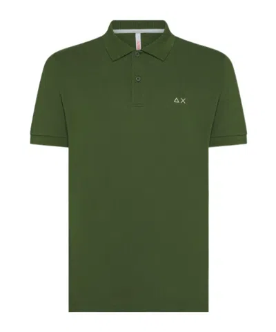 Sun 68 Polo Stampa Sul Colletto In Green