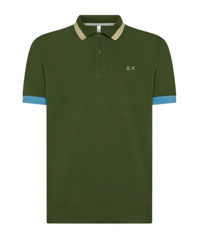 Sun 68 Logo-embroidered Polo Shirt In Green