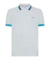 Sun 68 Polo Bande Larghe Sul Colletto In White