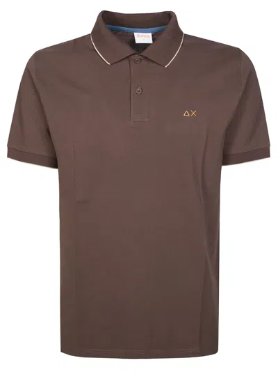 Sun 68 Polo Contrast Mini For Men In Marrone