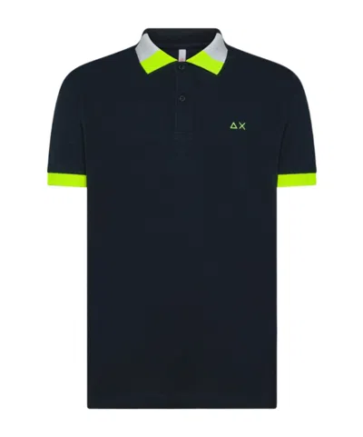 Sun 68 Polo Fluo Multicolor S/s Navy Blue