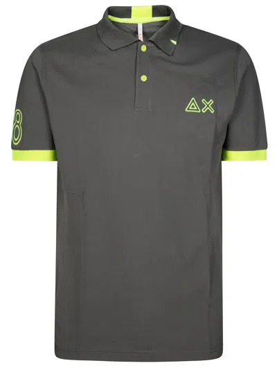 Sun 68 Polo Logo Fluo In Blue