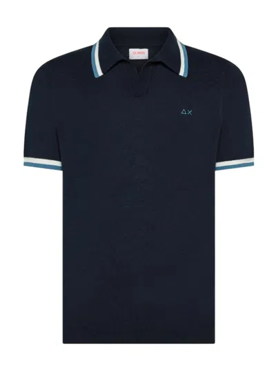 Sun 68 Polo Man Sun68 - Polo Sweater Stripes Details S/s - Blue