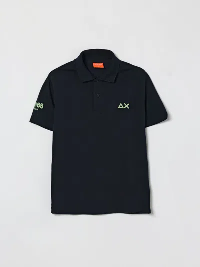 Sun 68 Polo Shirt Sun68 Kids Color Blue In Black