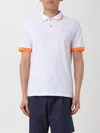 Sun 68 Polo With Embroidered Logo In White