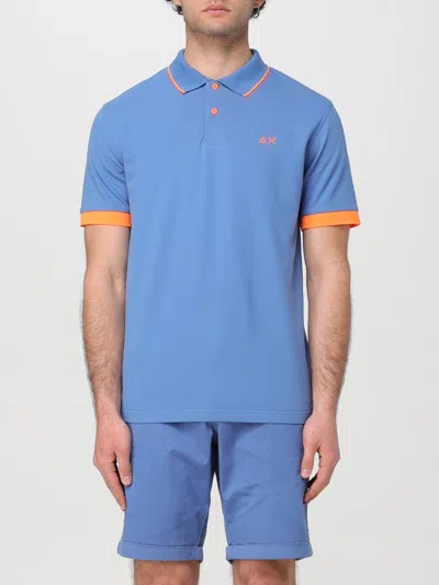 Sun 68 Polo With Embroidered Logo In Blue