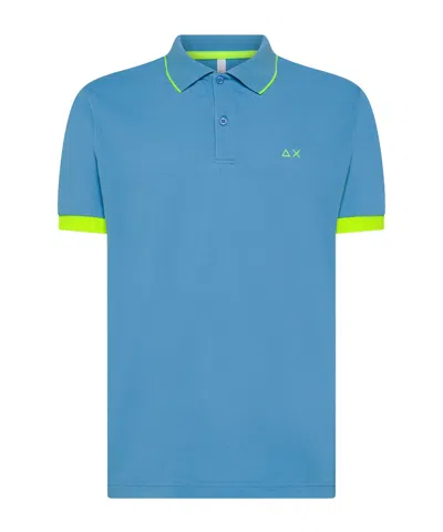 Sun 68 Polo Small Stripe Fluo In Beige