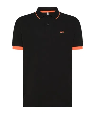Sun 68 Polo Small Stripe Fluo S/s Black
