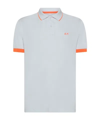 Sun 68 Polo Small Stripe Fluo In White