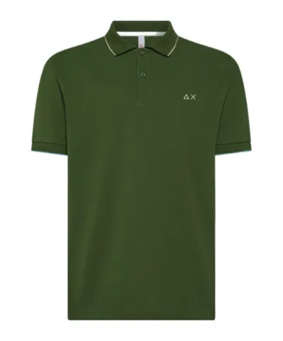Sun 68 Tipped Collar Polo Shirt In Green