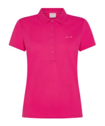 Sun 68 Polo Solid Slim Fit In Pink