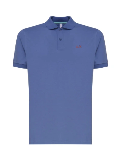 Sun 68 Polo T-shirt In Cotton In Light Blue