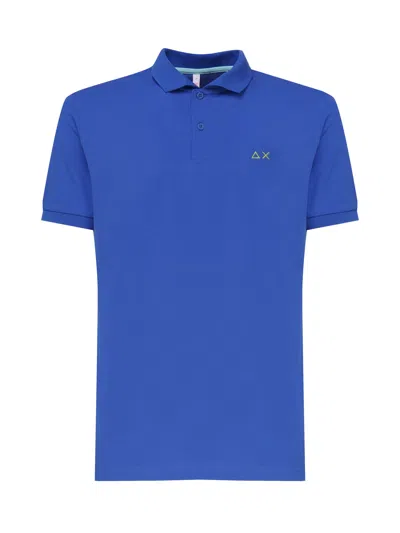 Sun 68 Polo T-shirt In Cotton In Azzurro